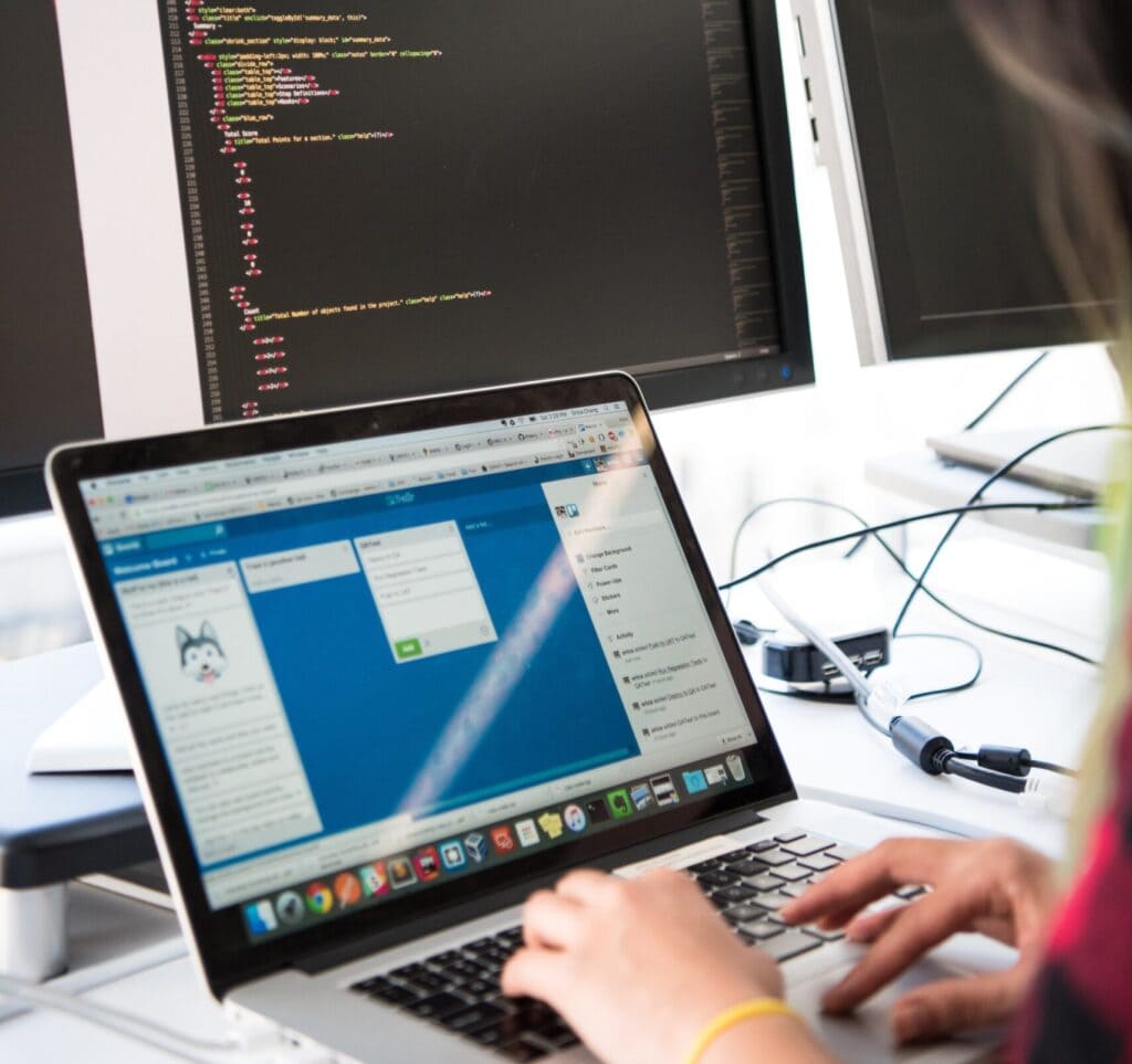 person writing code